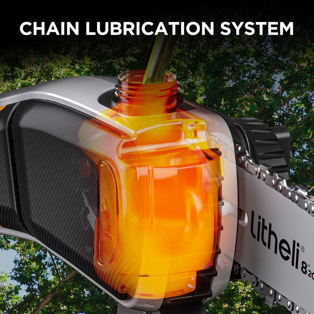 Cordless 20cm Pole Saw 2.0Ah Battery Electric Tree Trimmer 27ft/s Pruning