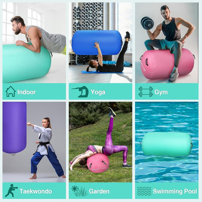 Gymnastics Air Roller Inflatable Tumbling Barrel Yoga Training Home 100 cm