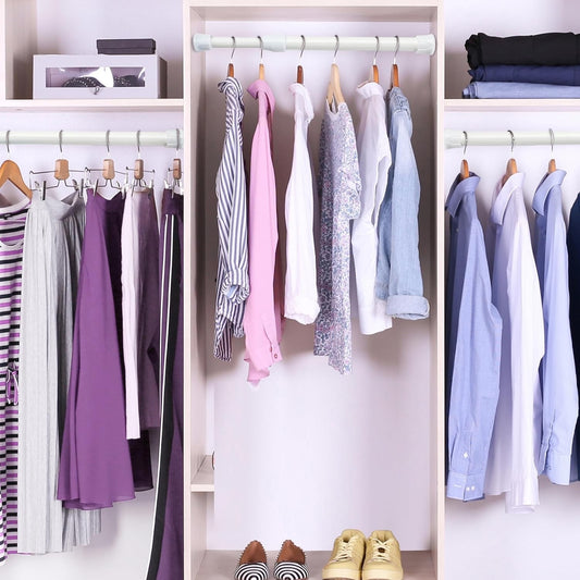 White Extendable Shower Curtain Rod Adjustable Tension Pole No Drill