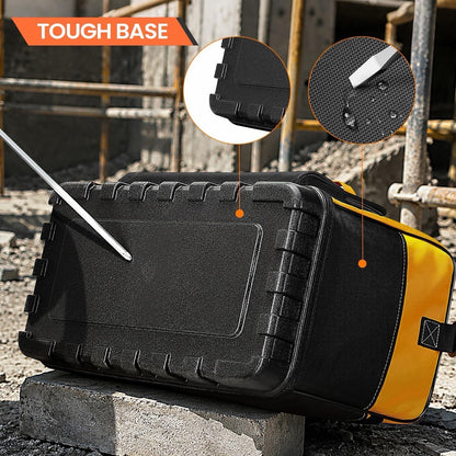 Tool Bag Heavy Duty 20 Inch 15 Pockets Waterproof Base 1680D Yellow Storage
