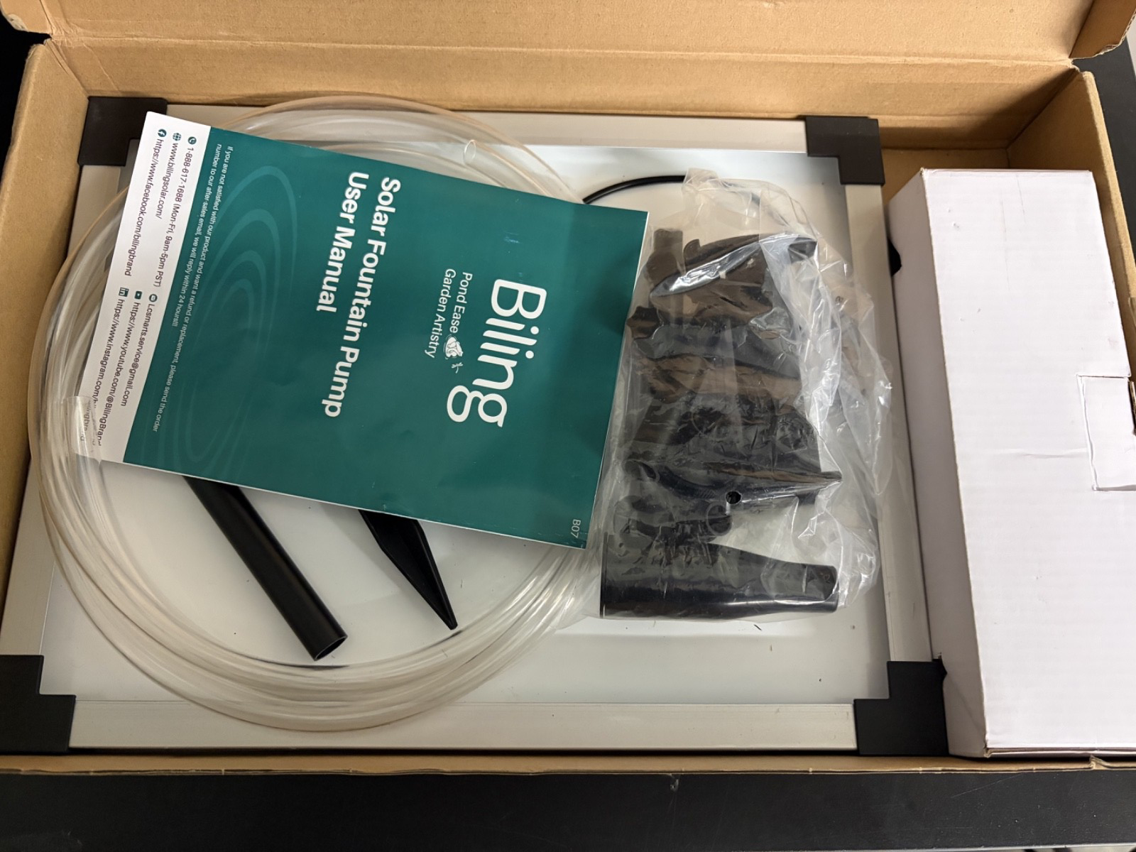 Biling Solar Water Fountain 20W Solar Fountain Pump with 320GPH Flow Adjustable