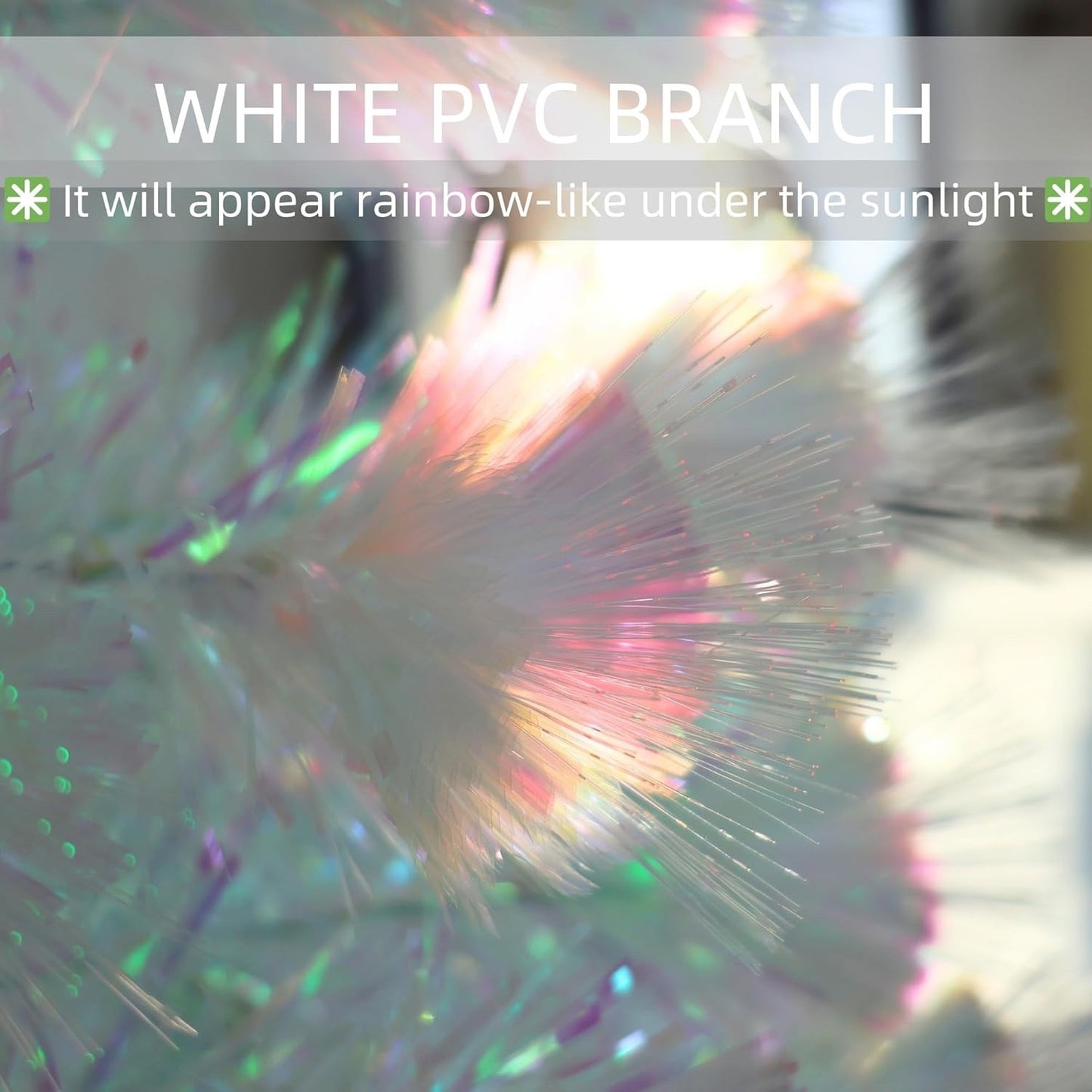 Artificial Christmas Tree 7ft Pre Lit 290 Tips Multi Color Star Stand PVC White