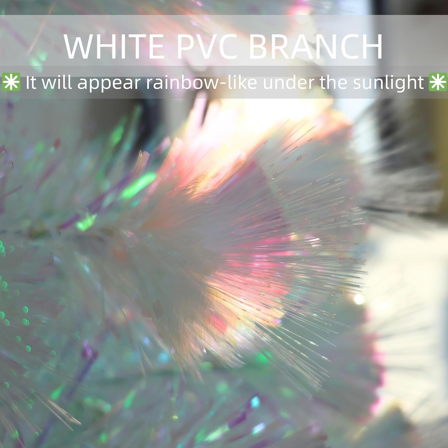 Artificial Christmas Tree 7ft Pre Lit 290 Tips Multi Color Star Stand PVC White
