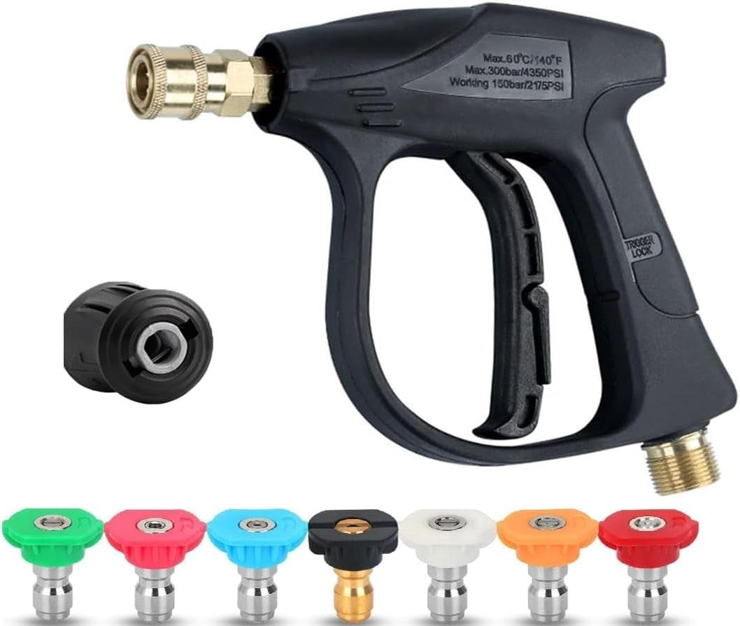 4350 PSI Short Pressure Washer Gun M22 14mm 1/4" Quick Connect for Karcher K1-K7