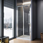 800mm Bi Fold Shower Door Inward Opening Space Saving Bathroom Enclosure