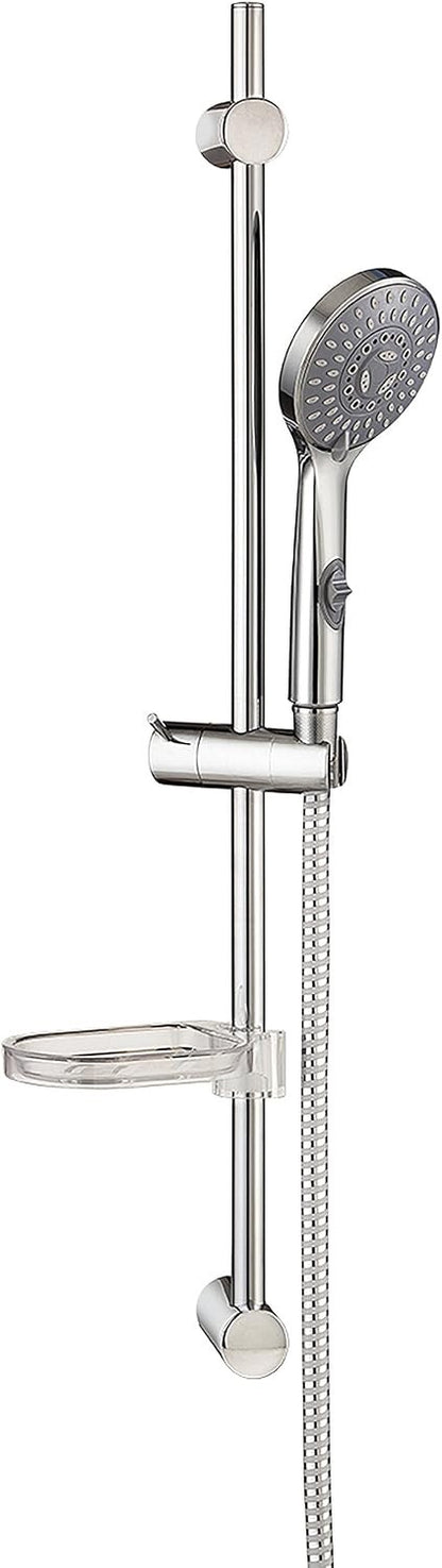Shower Rail Kit Cindy 5 Jet Hand Shower 1.5m Hose Chrome Adjustable Bar 10cm
