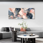 Large Abstract Marble Canvas Wall Art Grey Pink Gold Framed Picture 120x50cm