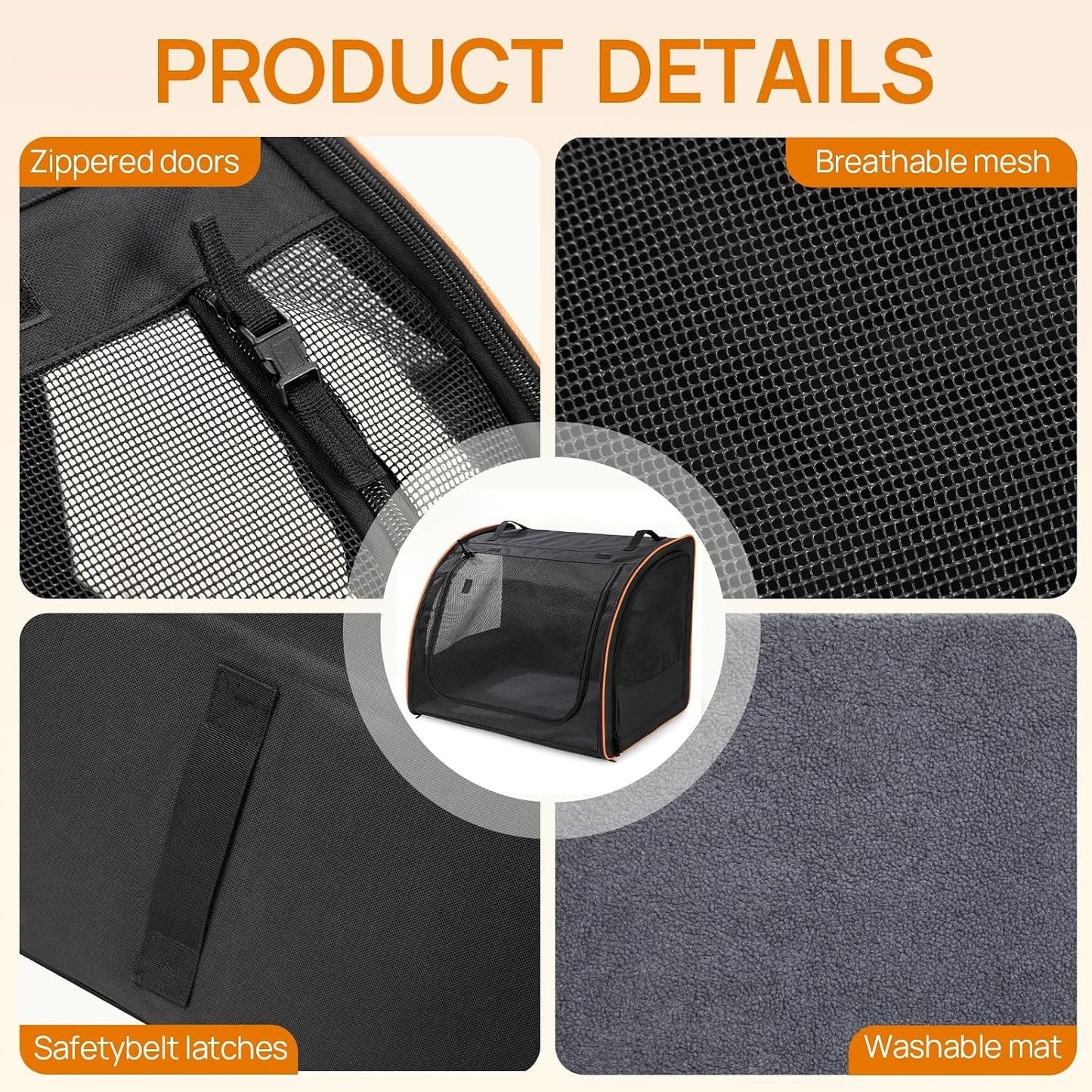 Pet Stroller Dog Pram 3-in-1 Cat Carrier Foldable 15kg Grey 4 Wheel Travel Bag