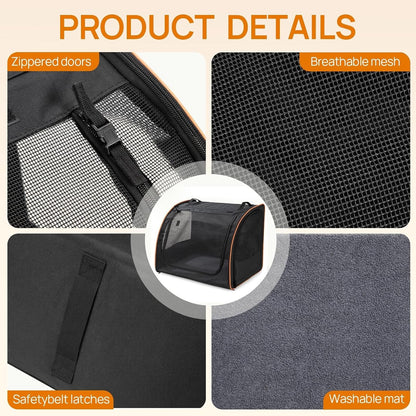 Pet Stroller Dog Pram 3-in-1 Cat Carrier Foldable 15kg Grey 4 Wheel Travel Bag