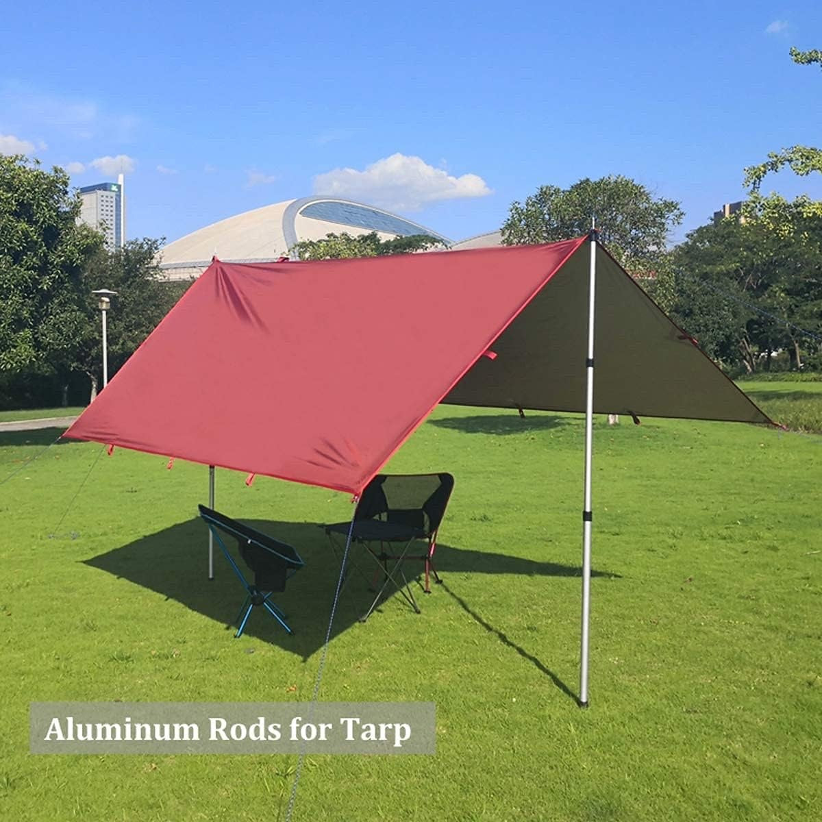 Telescopic Tent Poles Camping 2 Pack 90-230cm Aluminium Tarp Awning Canopy Black