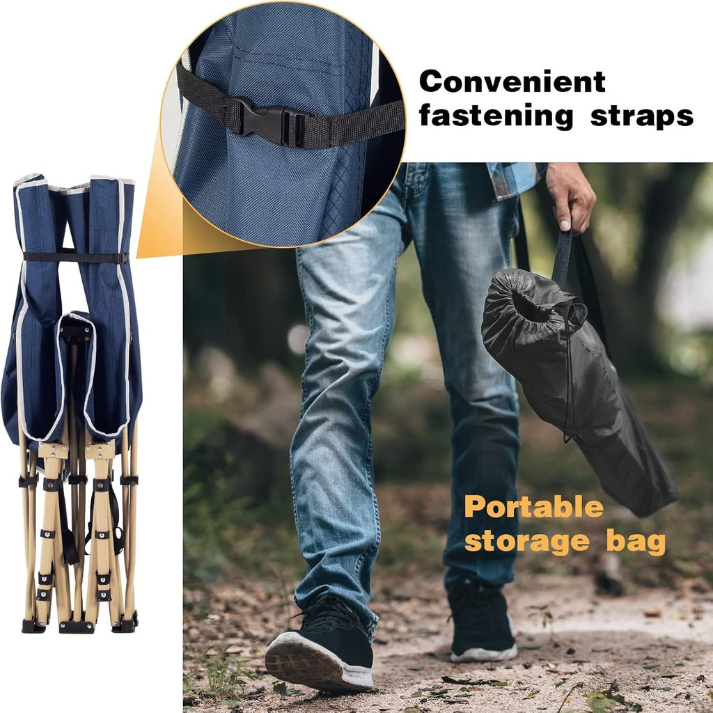 Extra Large Camping Bed Foldable Heavy Duty Camp Cot 550lb Carry Bag