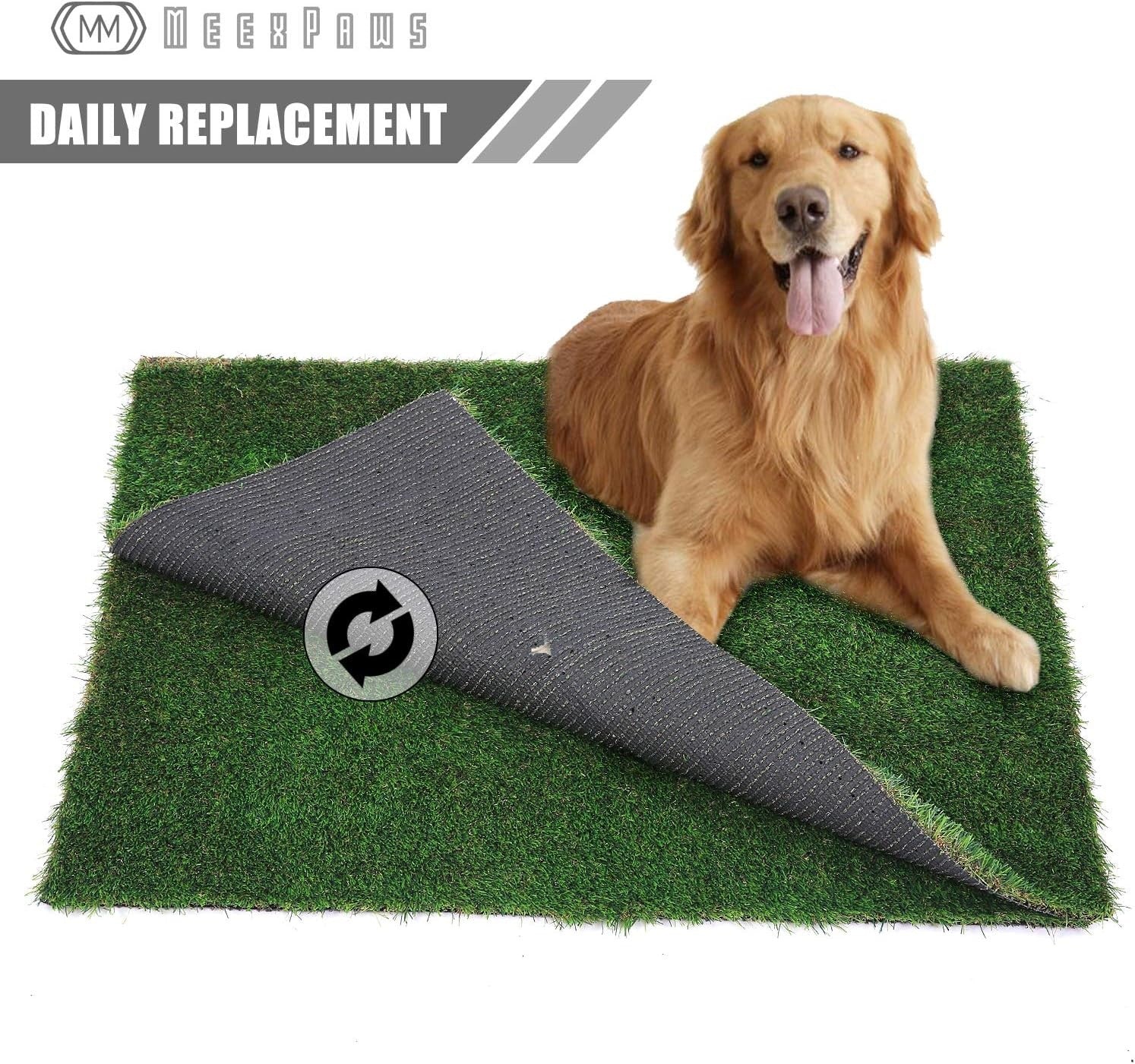 MEEXPAWS Dog Grass Pee Pad w/ Tray XL Indoor Puppy Toilet Training