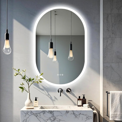 600x900mm LED Bathroom Mirror Anti Fog Dimmable 3 Color Light Wall Mounted IP56