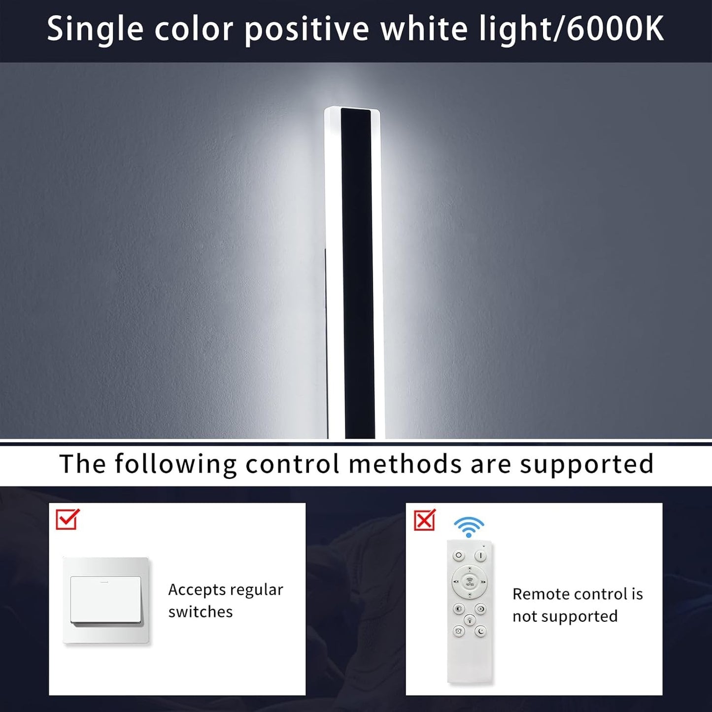Outdoor LED Wall Light 60cm 6000K Cool White IP65 Waterproof Strip Garden Lamp