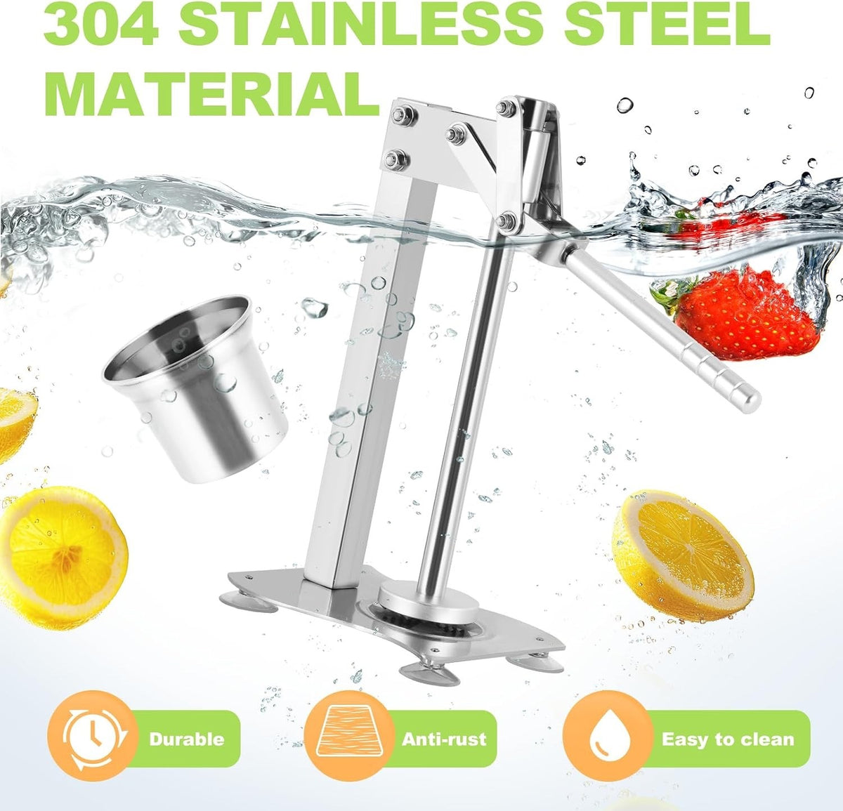 Manual Lemon Citrus Juicer Press Heavy Duty Stainless Steel Fruit Squeezer Cup