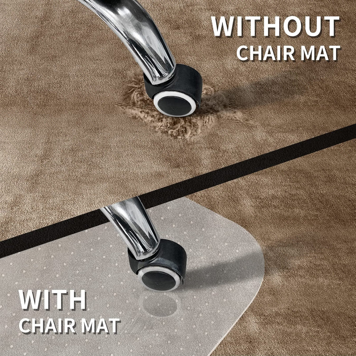 Chair Mat Carpet Floor 120x90cm with Lip PVC Clear Anti Slip Office Protector