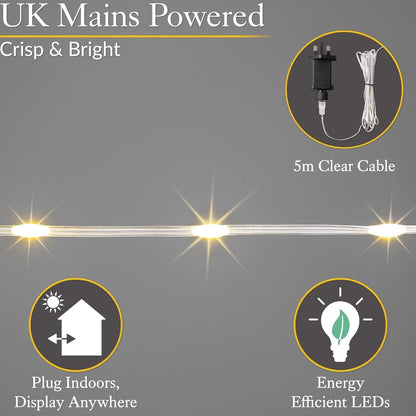 Christmas Curtain Lights Star 325 LED Warm White Window Indoor Outdoor 1.2m
