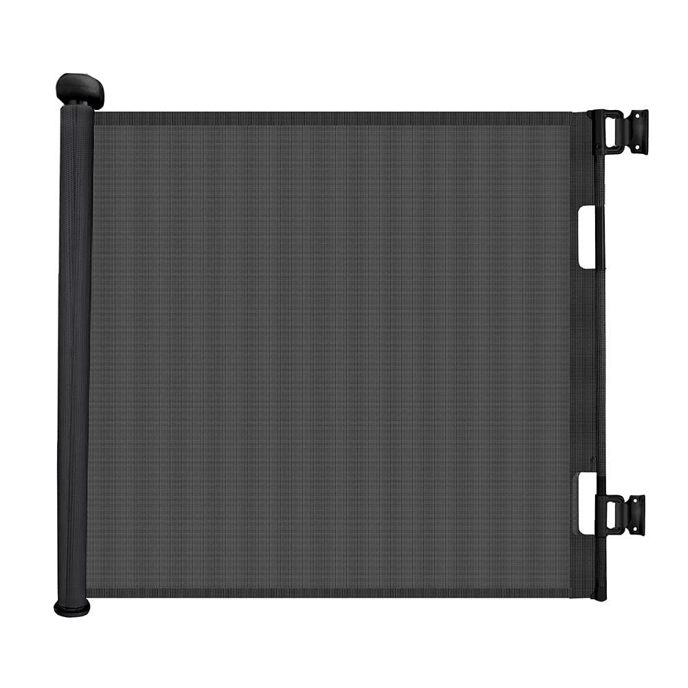Retractable Stair Gate Extra Wide 140cm One Hand Baby Dog Safety Barrier Black