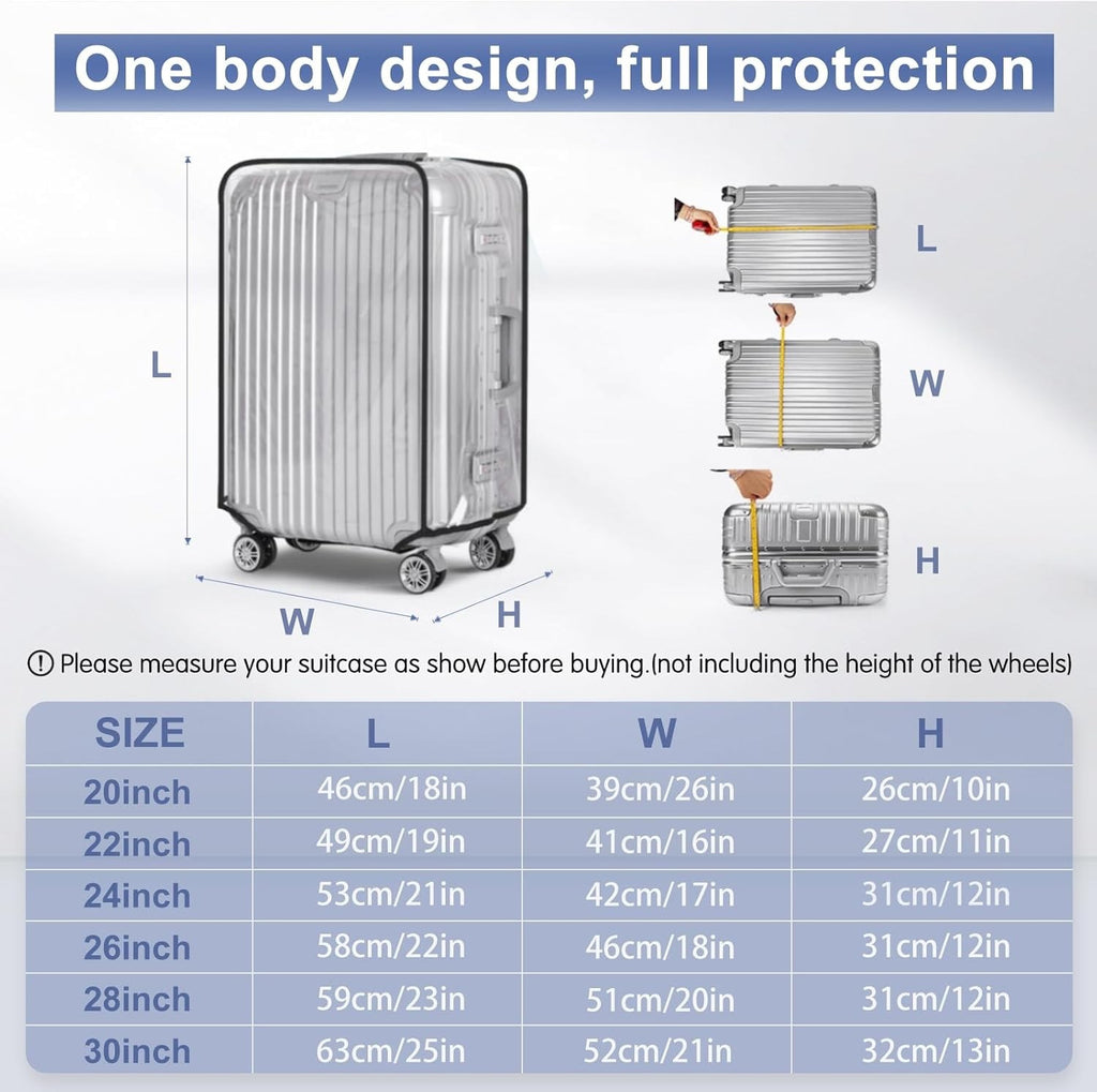 Aomiduo 2 PCS Suitcase Covers Protector Travel Transparent 30 Inch Luggage Cover