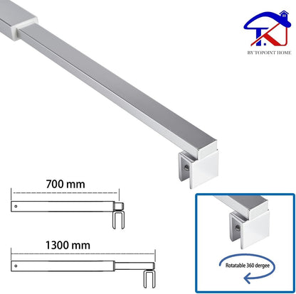 Shower Screen Support Bar Telescopic Chrome 700-1300mm Wet Room Glass 6-10mm