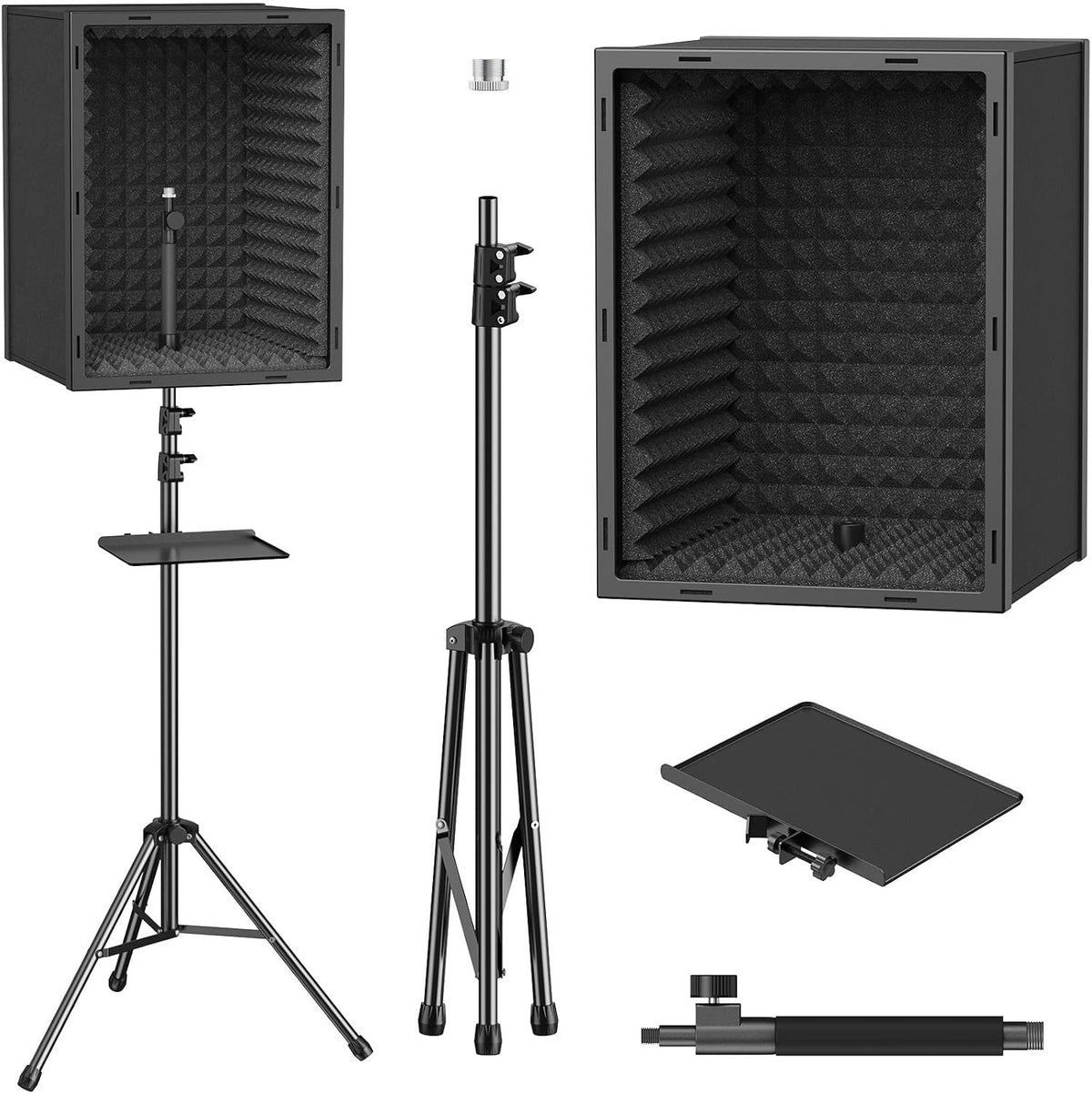 Microphone Isolation Shield Studio Vocal Booth Acoustic Foam Tripod Stand 190cm
