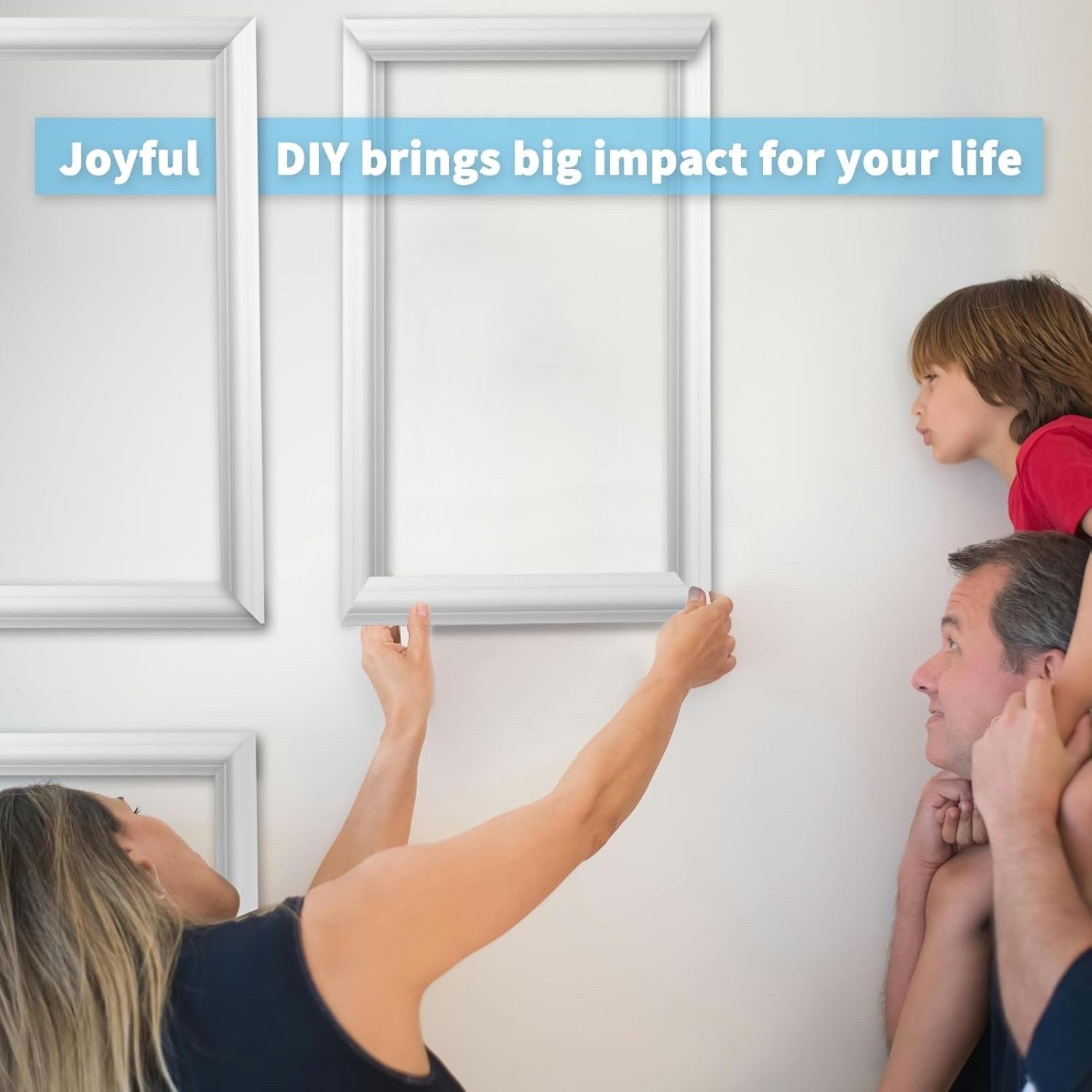 Wall Moulding Panel Kit Pre Cut Wainscoting 24pc White Polystyrene DIY Decor