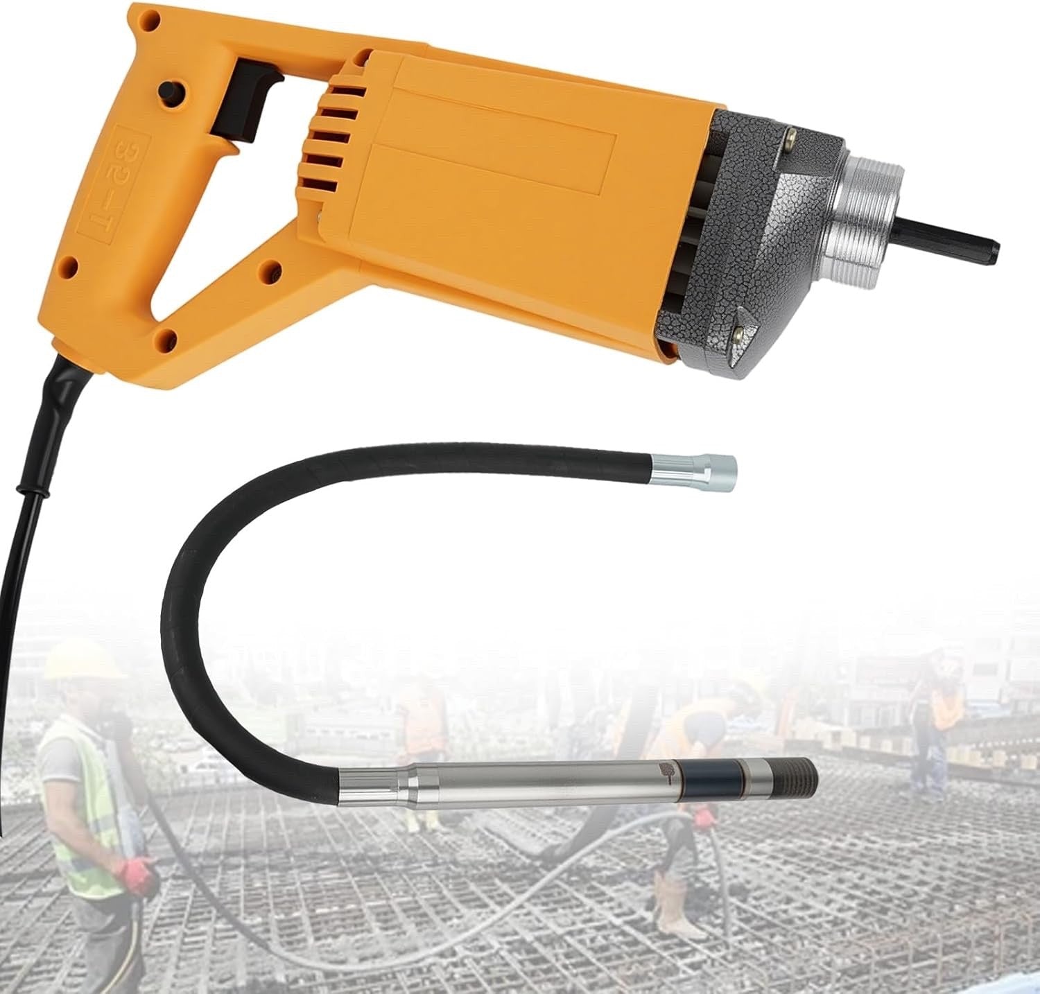 1500W Cordless Concrete Vibrator 4500RPM Portable Cement Poker 1.5m Shaft