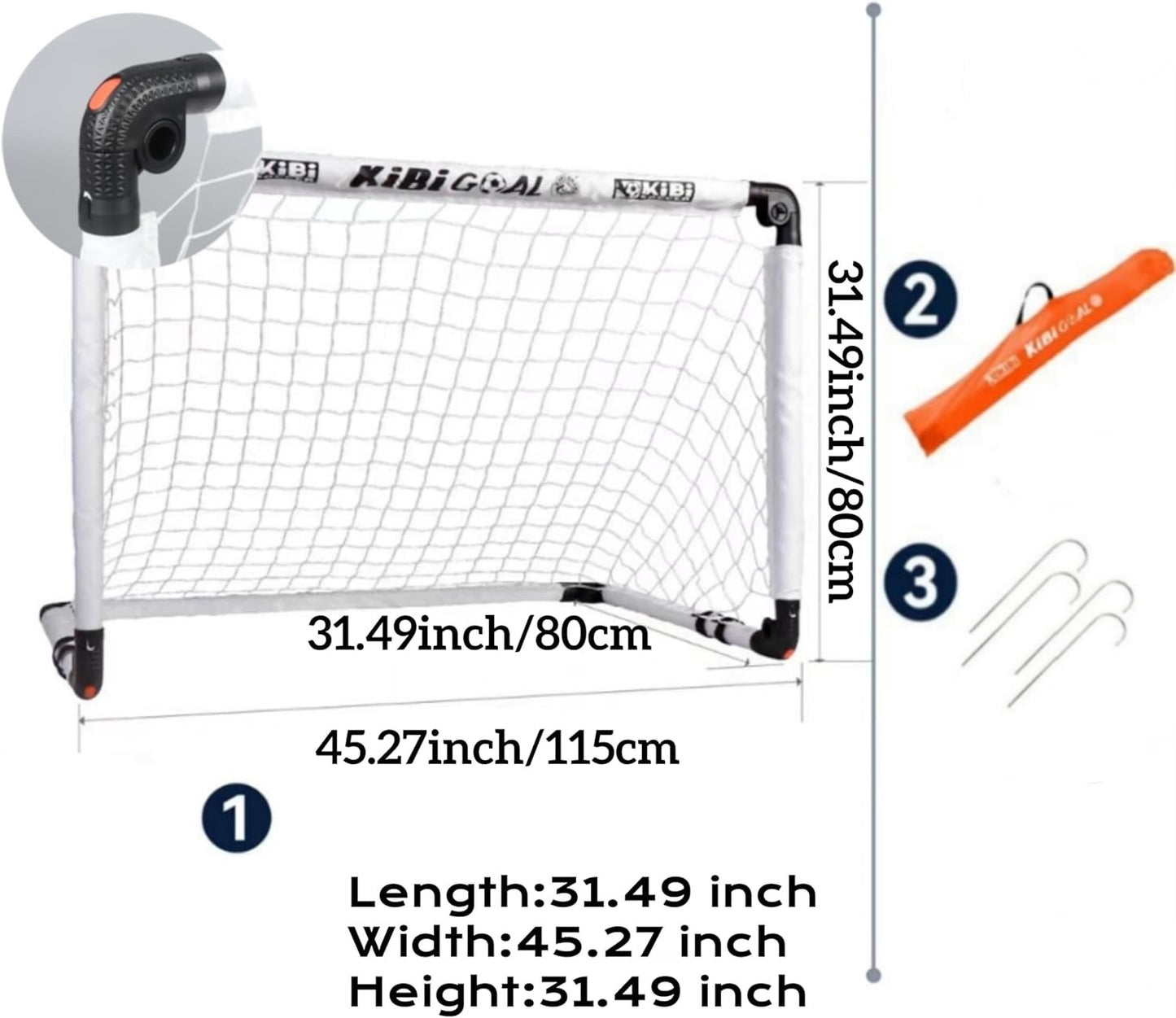 Kids Football Goal Foldable Soccer Net Portable Garden Indoor Outdoor 115cm
