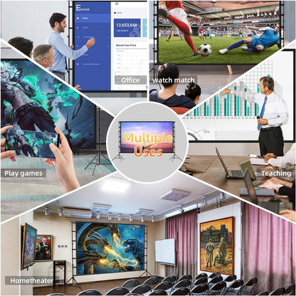 Projector Screen Stand 120 Inch 16:9 Portable 4K HD Tripod Outdoor Cinema Home T