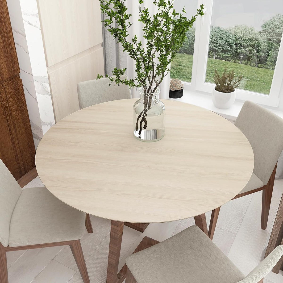 Wood Wallpaper Peel Stick Contact Paper 60x500cm Beige Warm Wood Grain Matte