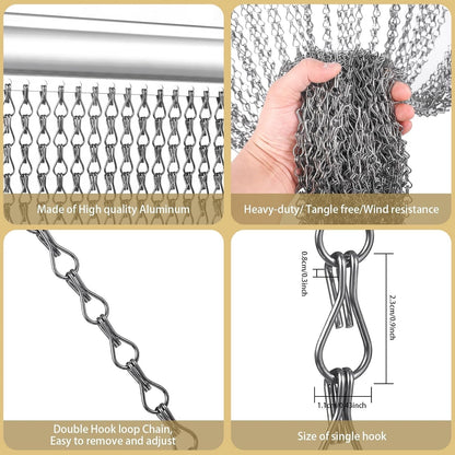 Aluminium Fly Screen Curtain Chain Door Insect Bug Pest Control Metal Hanging
