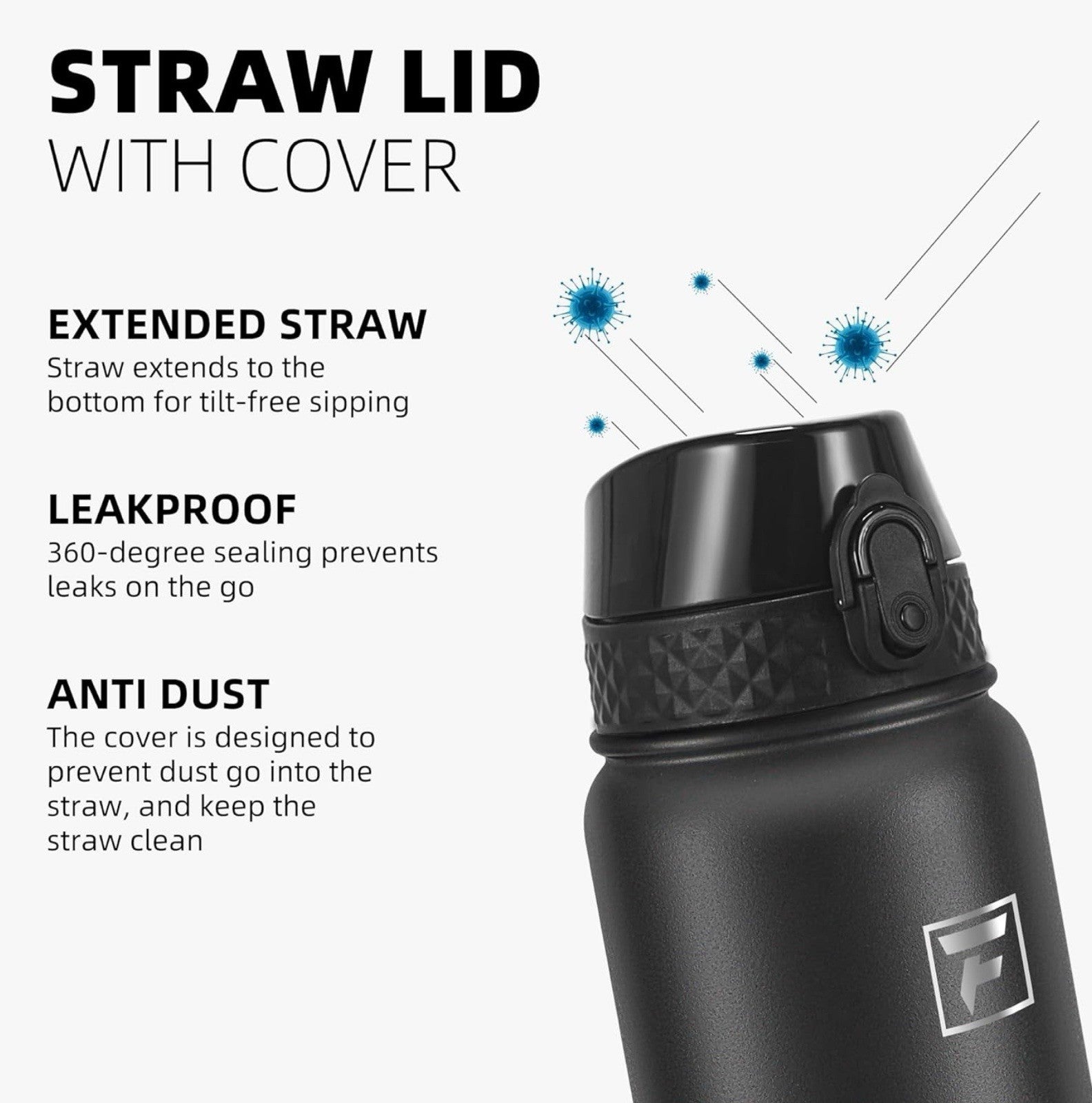 Fanhaw 600 ml Insulated Stainless Steel Water Bottle with 1 Lid (Chug Lid) - Fo