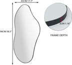 98x45cm Irregular Black Metal Wall Mirror Bathroom Bedroom Hallway Vanity Decor