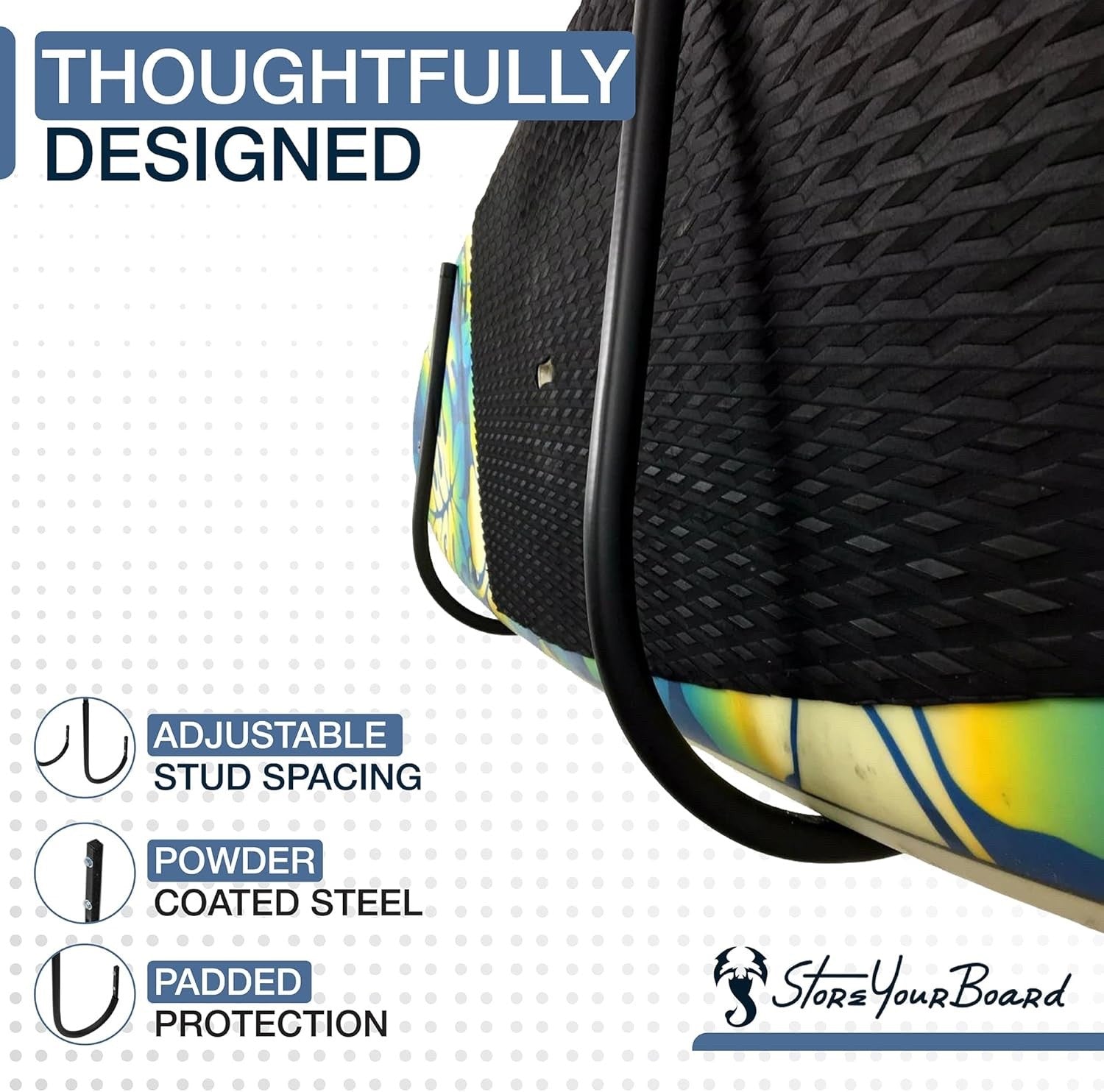 StoreYourBoard SUP & Surfboard Rack Ceiling/Wall Mount Heavy Duty 50lbs