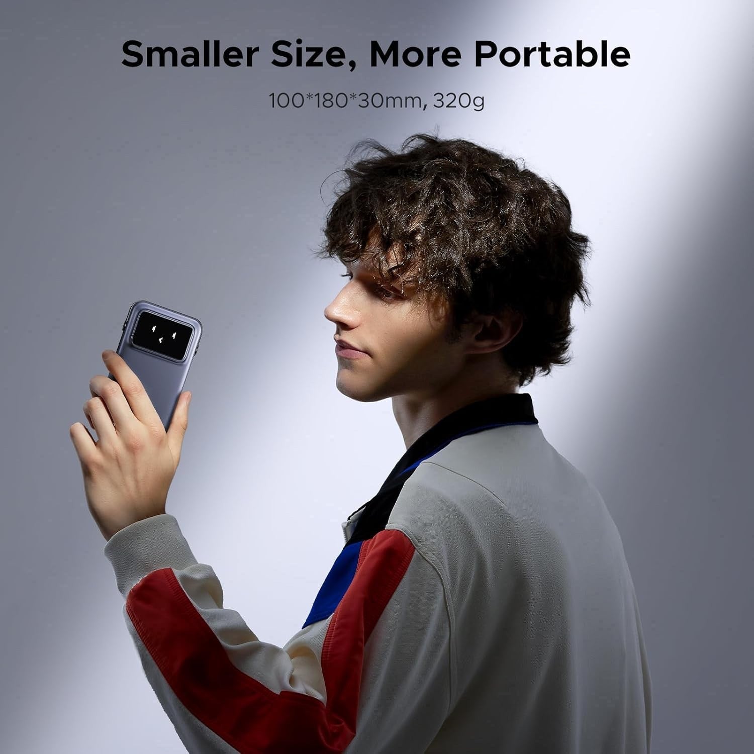Magnetic Wireless Power Bank 10000mAh 20W USB-C Foldable Stand TFT Black Charger