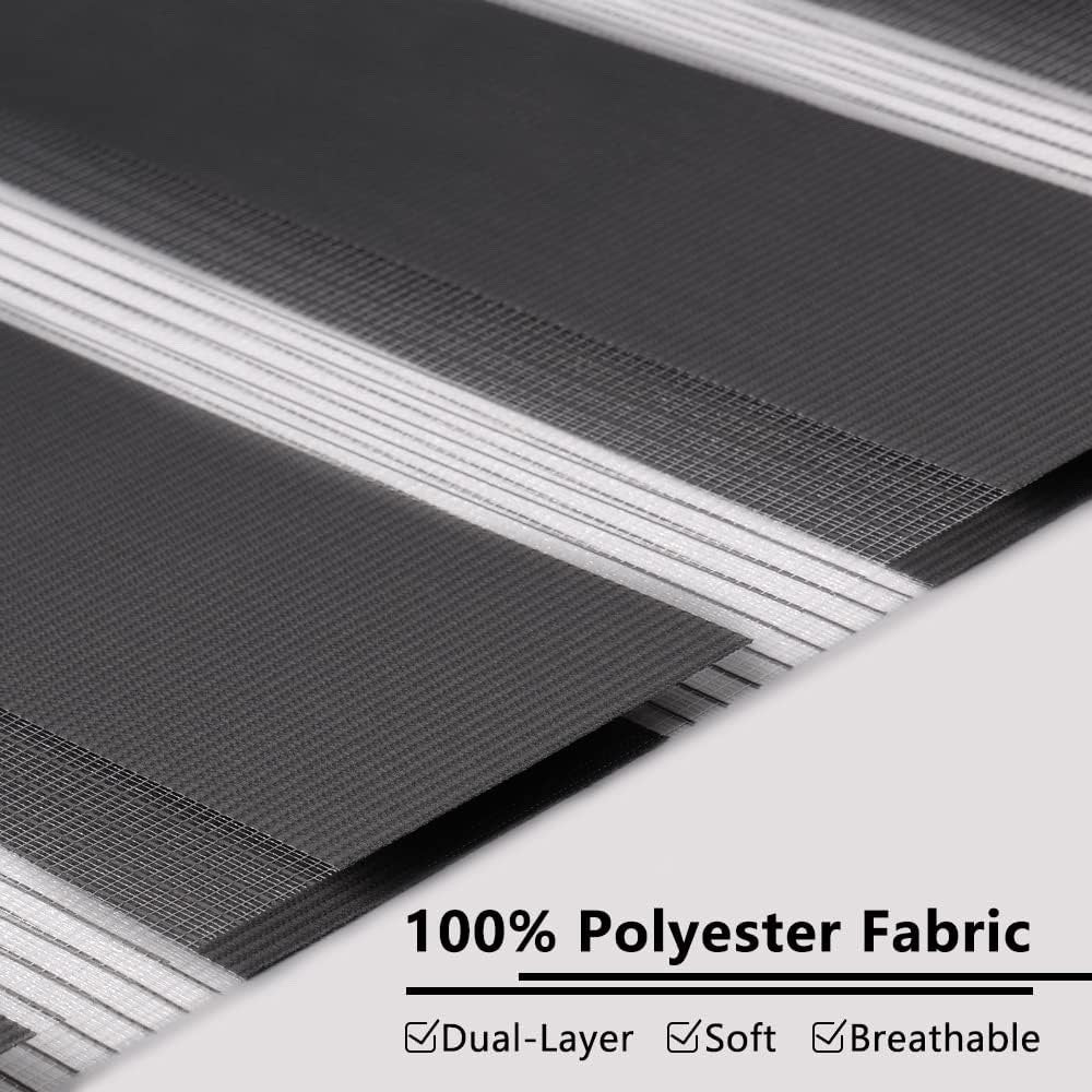 Zebra Blinds Roller Shades Day Night Light Filtering Privacy Grey Blind 55x150cm