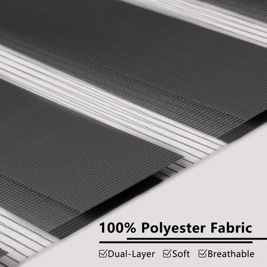 Zebra Blinds Roller Shades Day Night Light Filtering Privacy Grey Blind 55x150cm