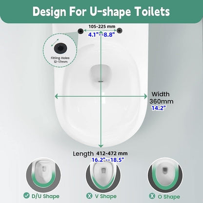 Toilet Seat Soft Close D Shape Quick Release Adjustable Hinges White Top Fix
