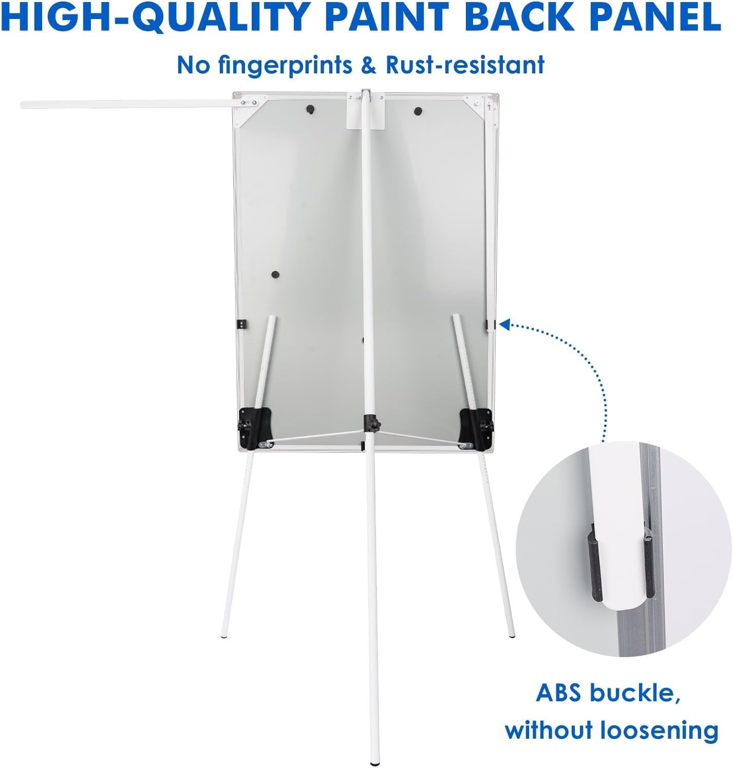 100x70cm Magnetic Flip Chart Whiteboard w/ Stand Adjustable Portable Side Arms