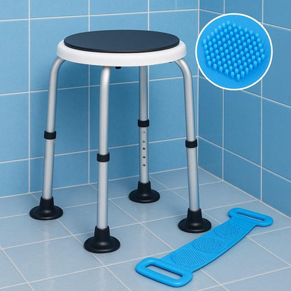 Rotating Shower Stool Bath Seat Adjustable Height 360° Swivel 136kg Non Slip