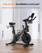 Indoor Exercise Bike Stationary Cycling Trainer LED Display Quiet Home Gym 300lb