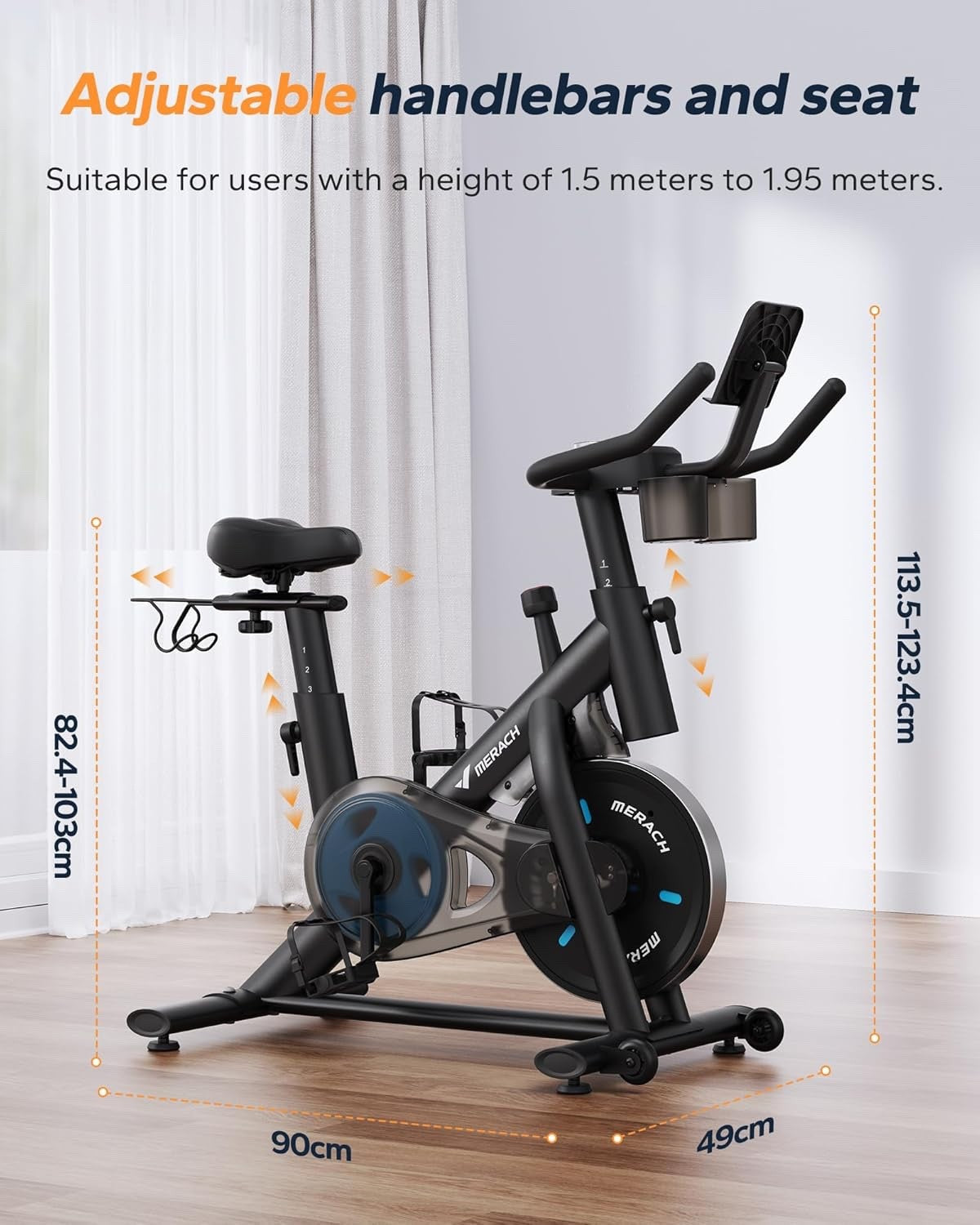 Indoor Exercise Bike Stationary Cycling Trainer LED Display Quiet Home Gym 300lb