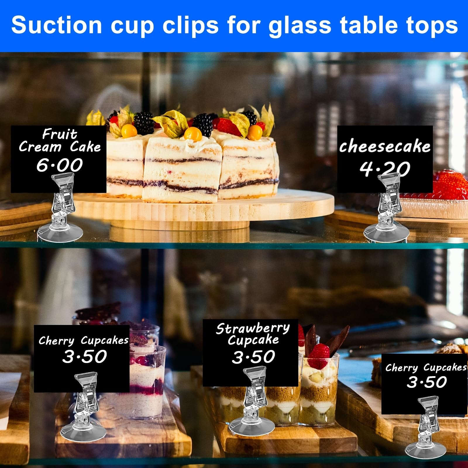 HavaCue Suction Cup ClipsTransparent Suction Cup Clip Windows Glass Wall 12pcs