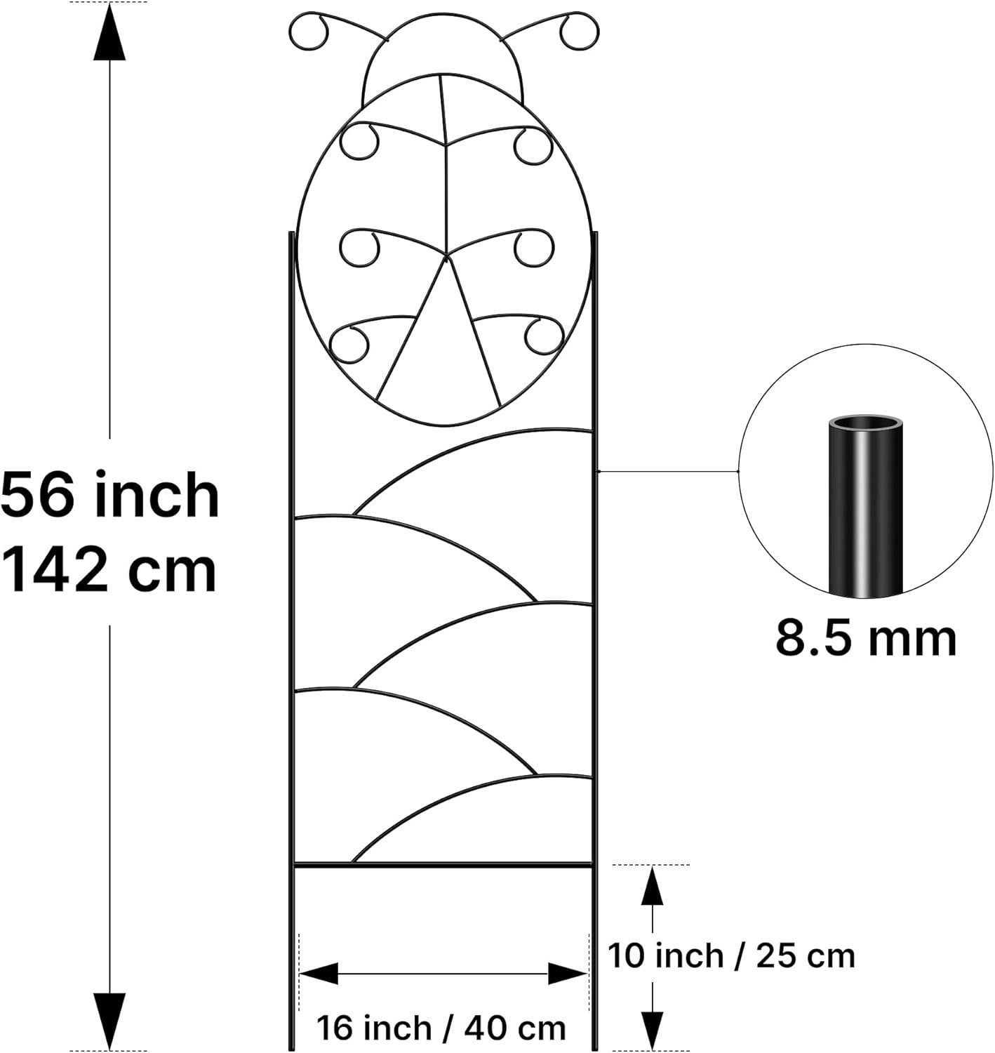 Metal Garden Trellis 142cm Pack of 4 Climbing Plant Support Indoor Outdoor
