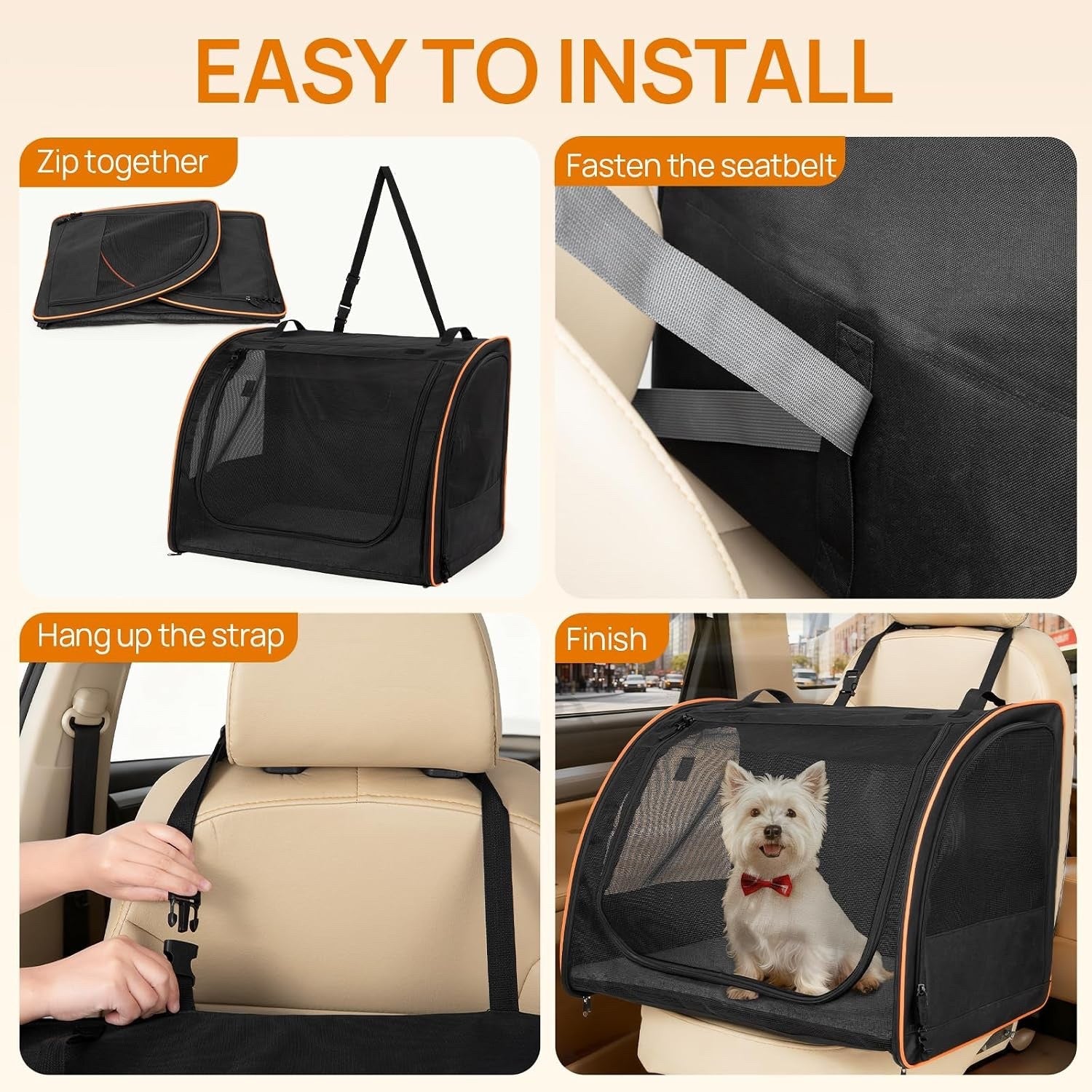 Pet Stroller Dog Pram 3-in-1 Cat Carrier Foldable 15kg Grey 4 Wheel Travel Bag