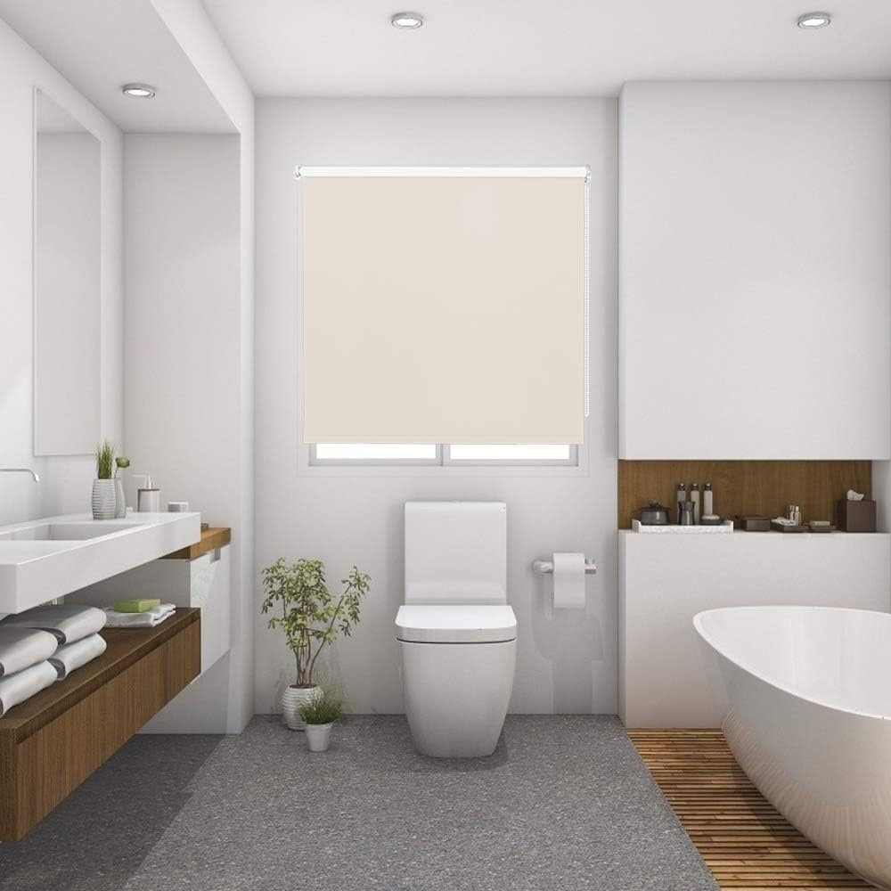 Blackout Roller Blind Waterproof Thermal Window Shade Cream Colour