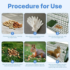 Humane Live Animal Trap Double Door Metal Cage 80x26x28cm