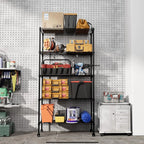 Simple Deluxe 5-Shelf Heavy Duty Storage Shelving Unit, With Height Adjustable S