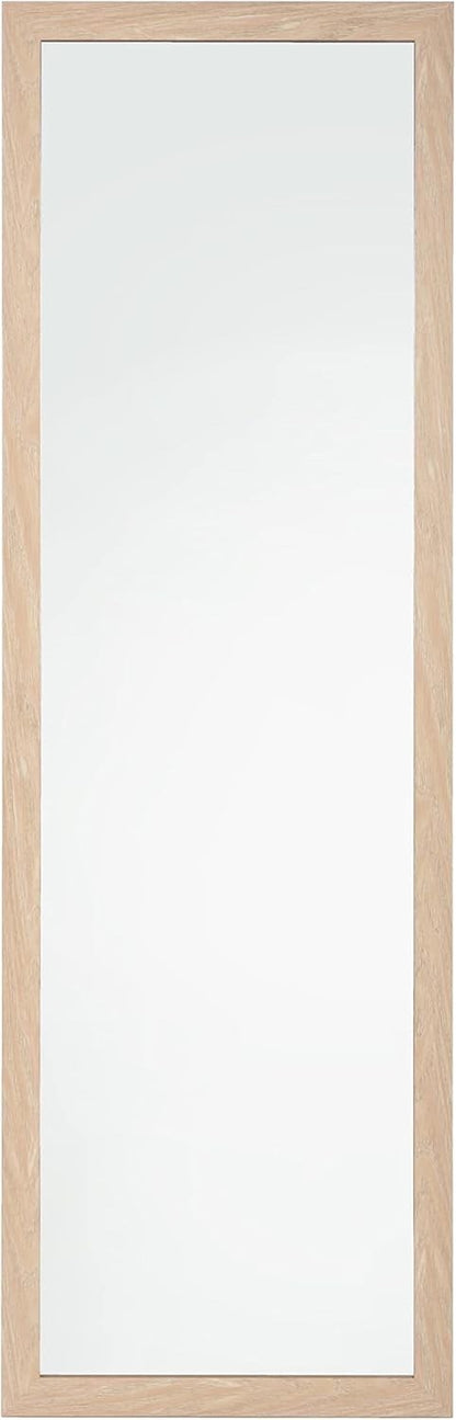 Wooden Wall Mounted Mirror 35x110cm Washed Wood Frame Hallway Bedroom Home