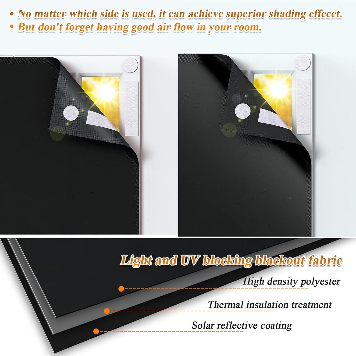 LUCMO Blackout Blinds 350 x 145 CM 100% Blackout Blinds Curtain for Window
